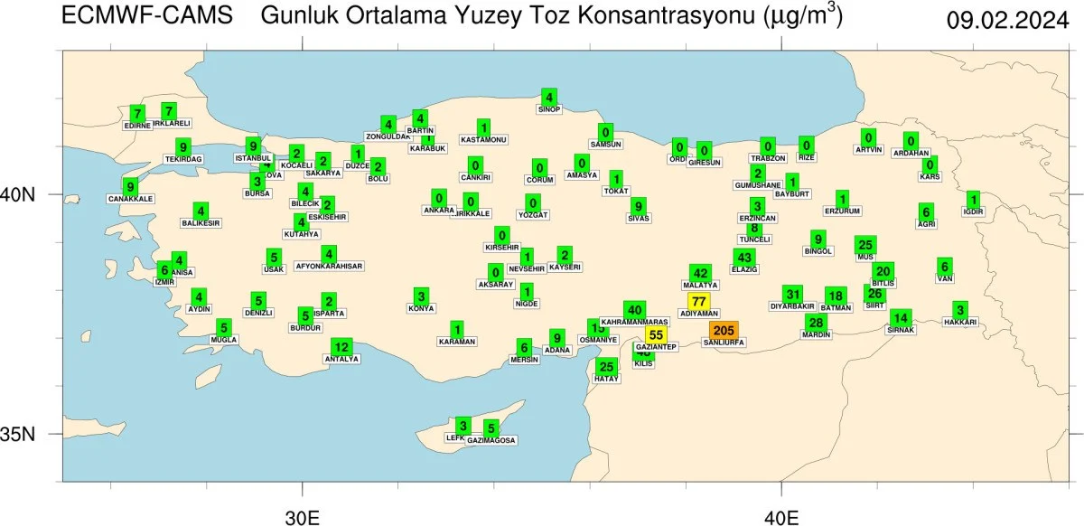 Suriye'den Gelen Toz Bulutu Türkiye'yi Etkisi Altına Alacak Meteoroloji Uyarıyor (2)