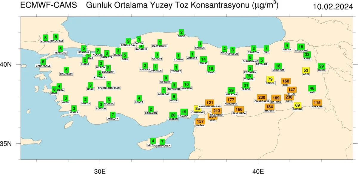 Suriye'den Gelen Toz Bulutu Türkiye'yi Etkisi Altına Alacak Meteoroloji Uyarıyor (8)